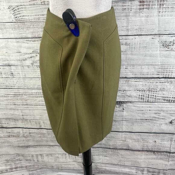 Halogen Skirt size 6 Olive Green Straight Pencil Knee Stretch Career Church Slim - Picture 7 of 8